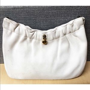 Vintage Leather Clutch with Gold bead